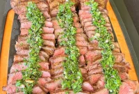 NY Strip Steak with Roasted Garlic Chimichurri