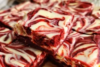 Red Velvet Cheesecake Brownies Recipe with Cream Cheese Swirl