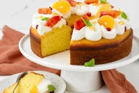 Moist Orange Yogurt Cake Recipe with Citrus Whipped Cream