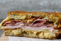 Reuben Club Sandwich with Corned Beef, Swiss and Sauerkraut