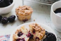 Moist Blackberry Yogurt Muffins with Lemon Zest