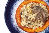Roasted Pumpkin and Mushroom Bowls with Brown Rice