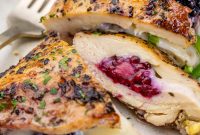 Cheesy Blackberry Jalapeno Stuffed Chicken