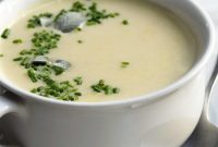 Creamy White Bean Soup with Garlic and Herbs