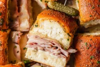 Oven-Baked Brown Sugar Ham and Melted Cheese Sliders
