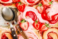Homemade Strawberry Cinnamon Rolls with Cream Cheese Glaze