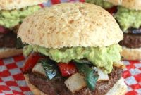 Grilled Fajita Burger Recipe with Creamy Guacamole