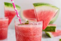 Frozen Watermelon Rose Wine Slushies