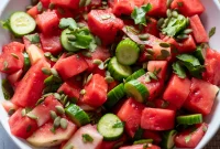 Hydrating Watermelon and Cucumber Summer Salad