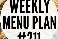 Weekly Meal Plan 211: Recipes and Grocery List