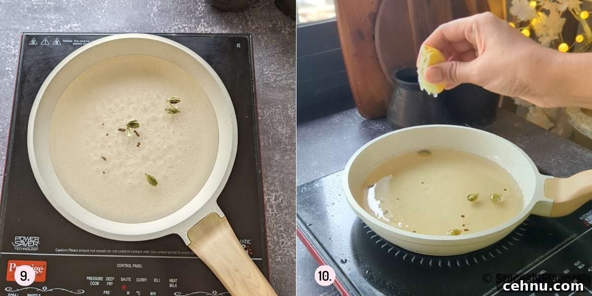 preparing simple syrup for the cake