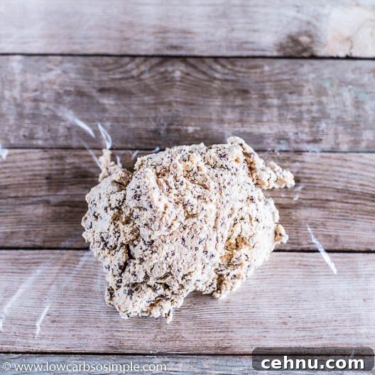 No-Bake Low-Carb Chocolate Chip Cheeseball 14 On the Plastic Wrap | Low-Carb, So Simple