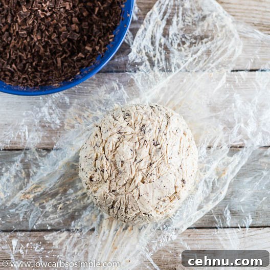 No-Bake Low-Carb Chocolate Chip Cheeseball 16 Refrigerated Ball | Low-Carb, So Simple