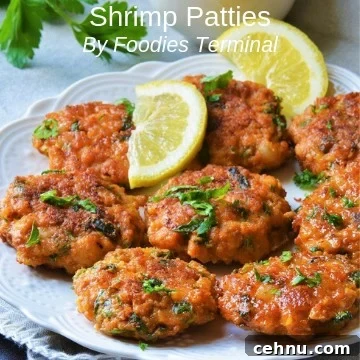 Crispy Spicy Garlic Wings Recipe 14 Shrimp Patties served on a white plate