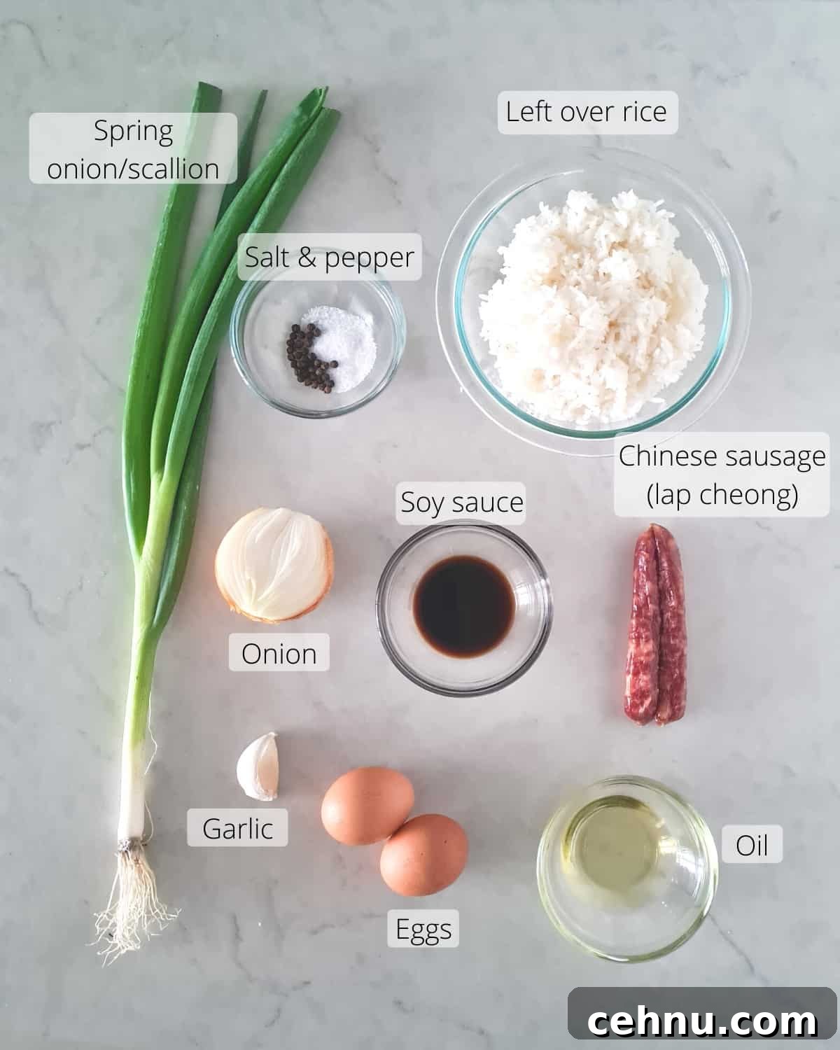 Overhead shot of all the ingredients used in making this recipe