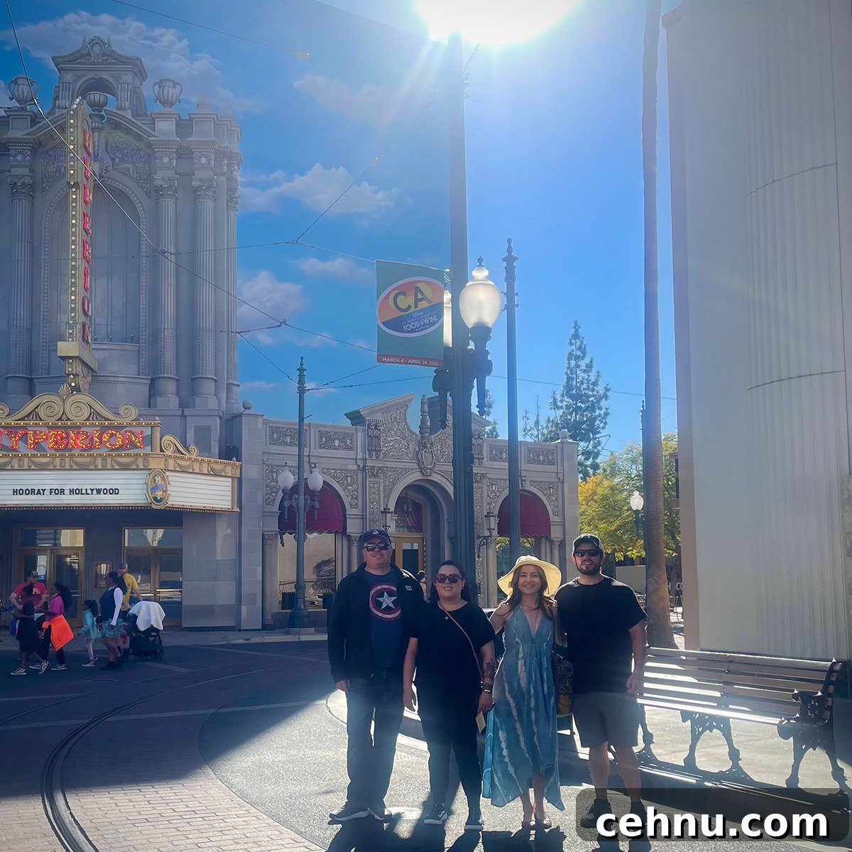 Lets Get Lost February 2022 Travel Inspiration 27 Steve, Kate, Anne, and Scott in California Adventure Park, Hollywood.