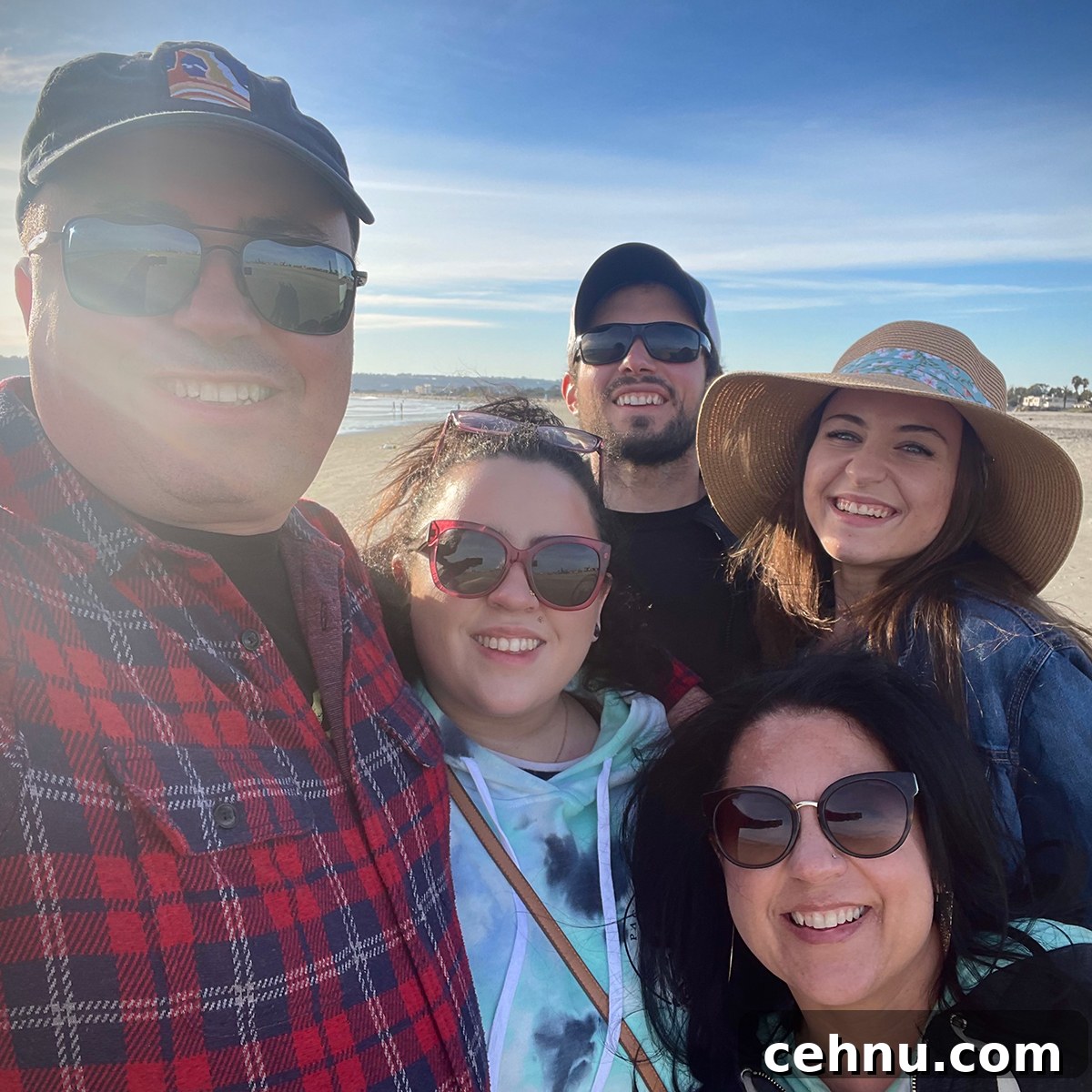 Lets Get Lost February 2022 Travel Inspiration 4 Steve and Rebecca Blackwell and their daughters Kate and Anne, and Anne's boyfriend Scott, on Coronado Beach in California.