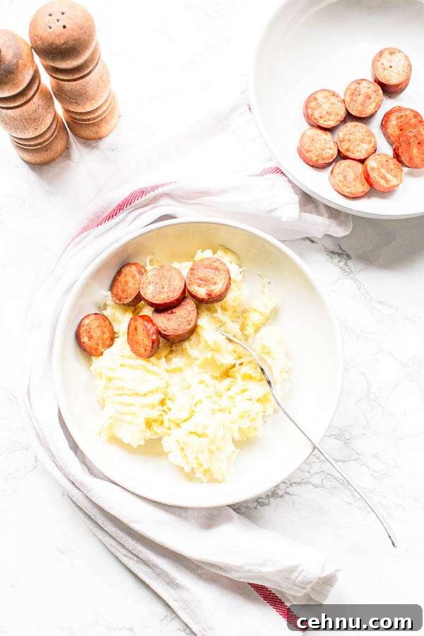 Instant Pot sauerkraut potatoes with smoked sausage