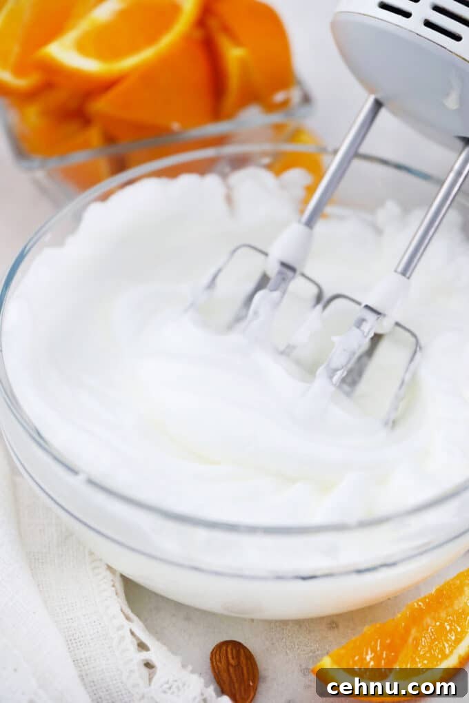 beating egg whites with an electric mixer