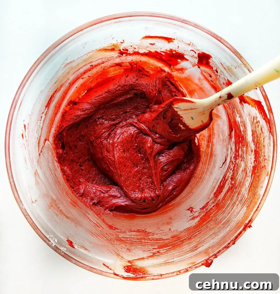 Red Velvet Cheesecake Brownies Recipe with Cream Cheese Swirl 6 fold in the sifted dry ingredients into the red velvet brownie batter