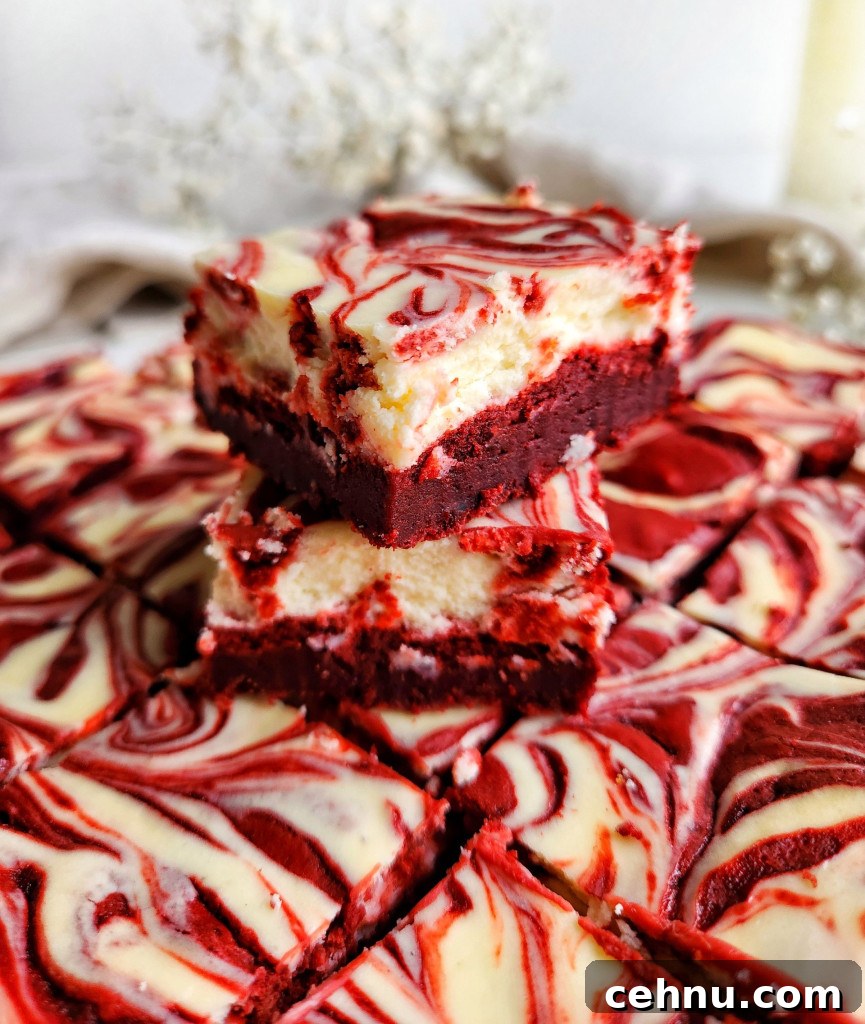 Red Velvet Cheesecake Brownies Recipe with Cream Cheese Swirl 9 Red Velvet Cheesecake Brownies