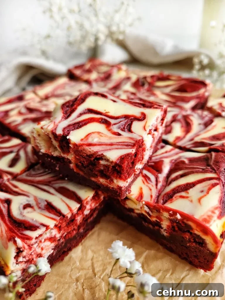 Red Velvet Cheesecake Brownies Recipe with Cream Cheese Swirl 2 Red Velvet Cheesecake Brownies