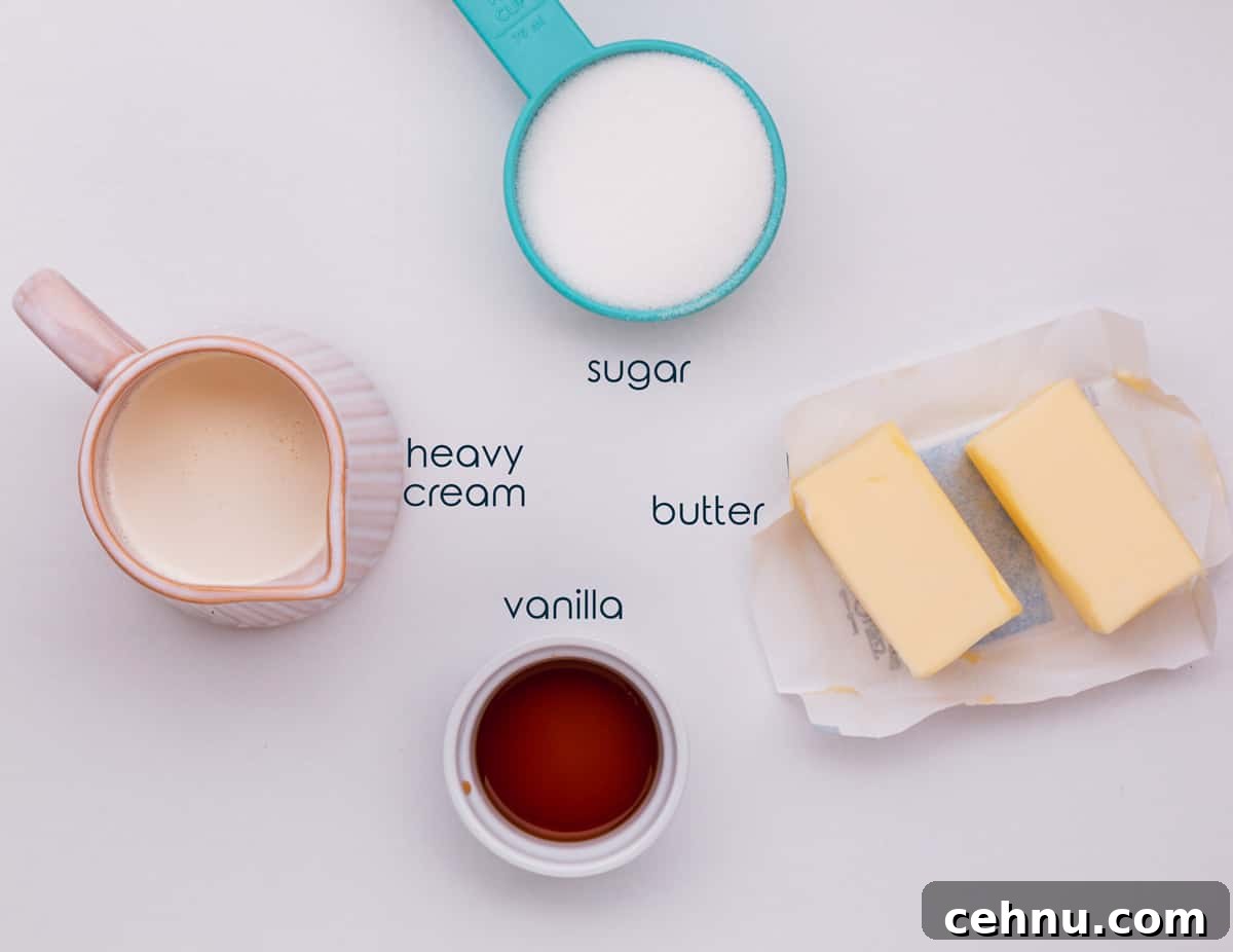 Authentic South African Malva Pudding Cake Recipe 4 Cream sauce ingredients on a counter