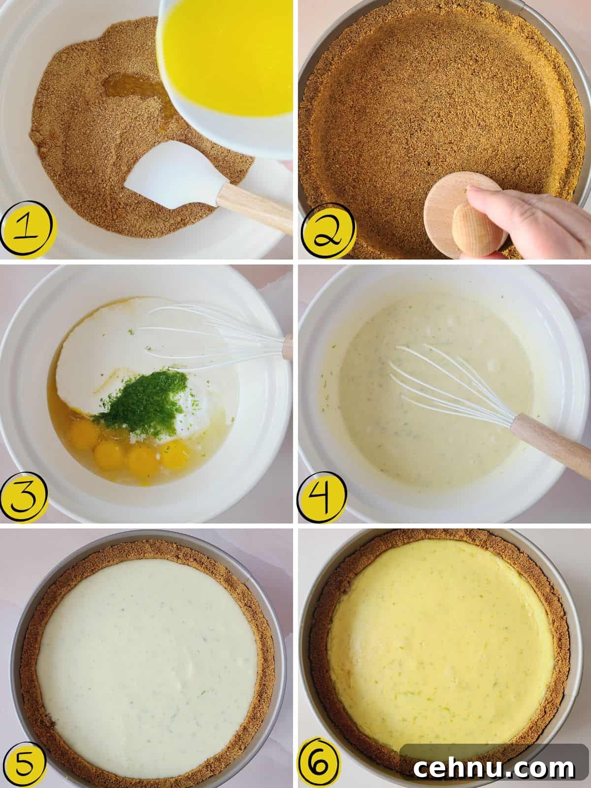 Step-by-step instructions how to make key lime pie