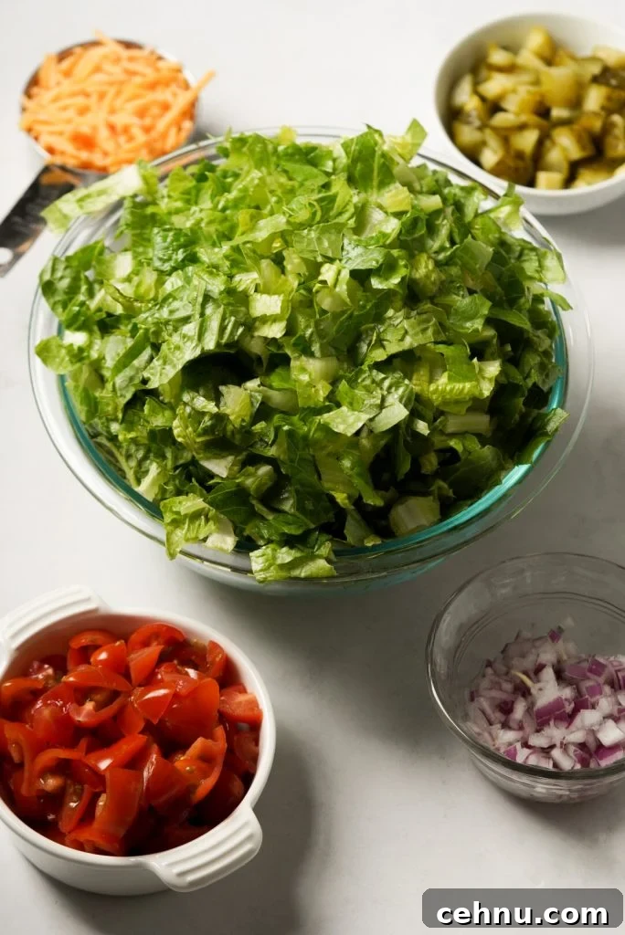 burger salad components