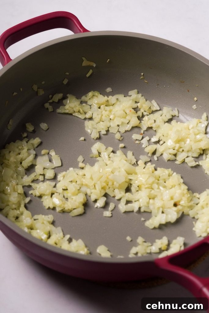 sautéed garlic and onion in olive oil