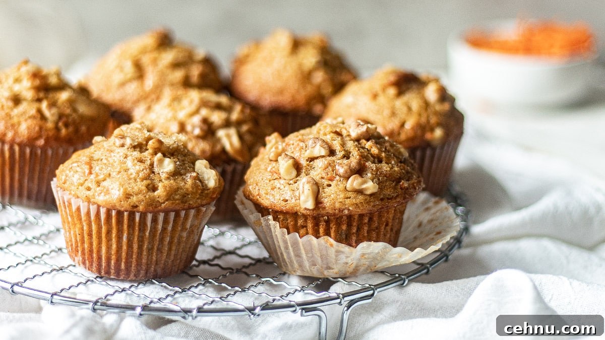 Moist Banana Carrot Muffins 3 banana carrot oatmeal muffins on a tray