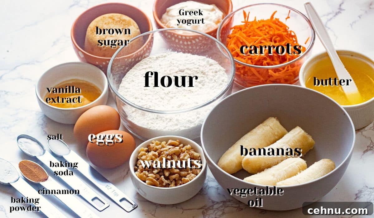 Moist Banana Carrot Muffins 5 healthy banana carrot muffins ingredients
