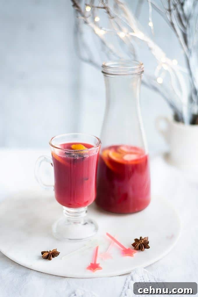 Mulled cranberry punch – this non-alcoholic punch is perfect for warming up over the festive season