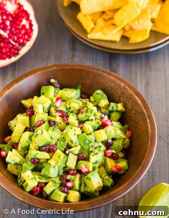 Pomegranate Guacamole Recipe with Lime and Cilantro 2 Avocado and Pomegranate Guacamole | AFoodCentricLife.com