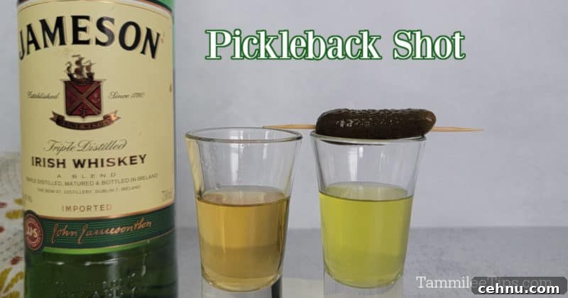 Jameson Pickleback Shot: How to Make It (Video) 6 Pickleback shot next to a bottle of Jameson Irish Whiskey