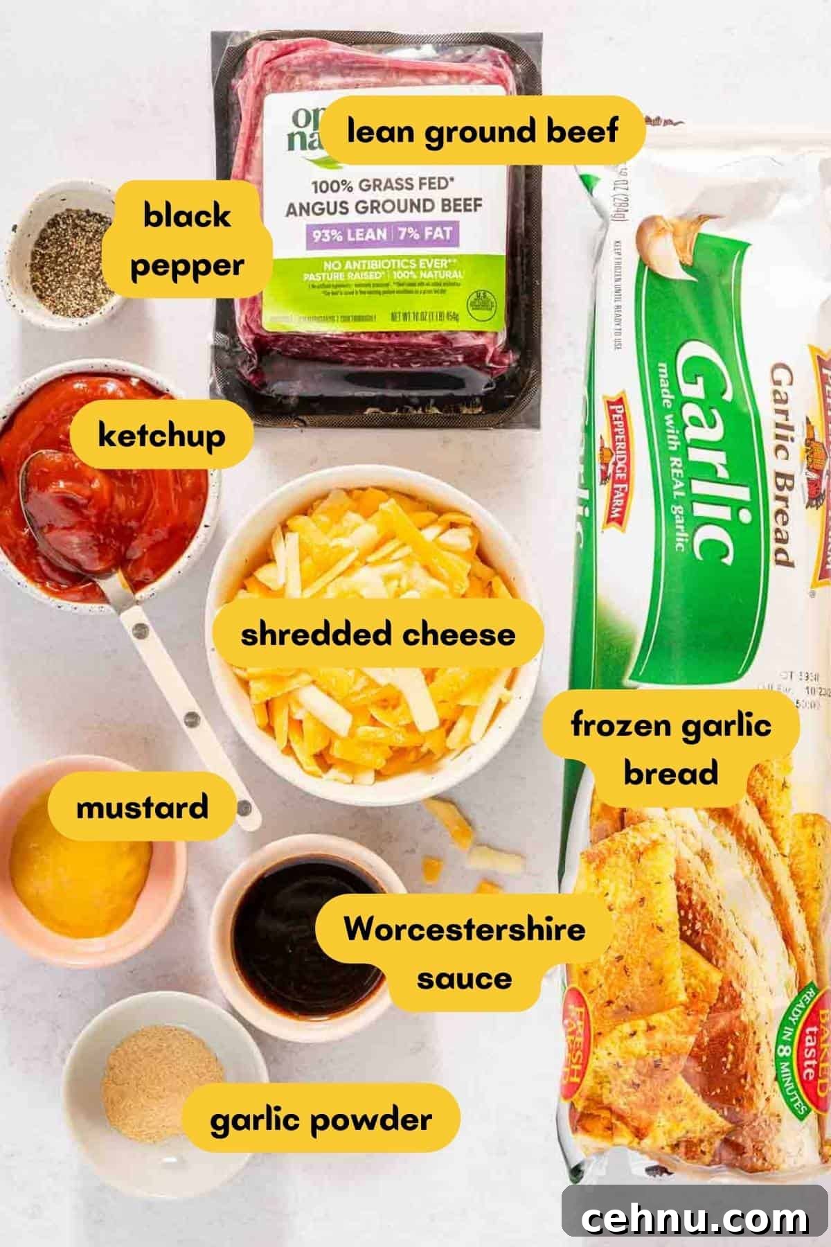 Garlic Bread Sloppy Joes Recipe for Cheesy Saucy Sandwiches 3 ingredients for garlic read sloppy joes.