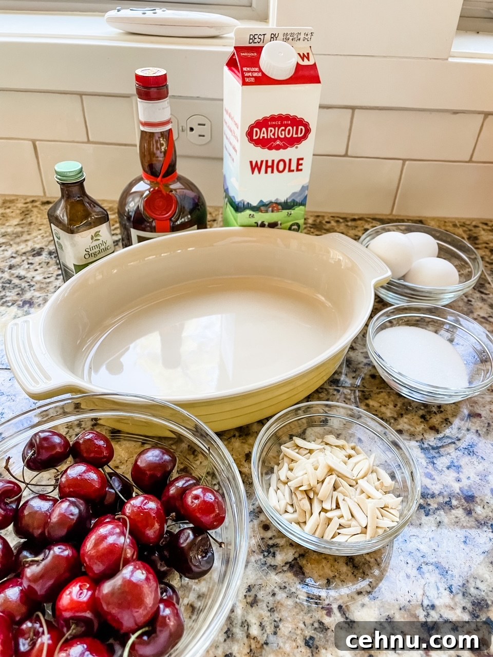 How to Make Fresh Cherry Clafoutis 3 The ingredients for the Fresh Cherry Clafoutis