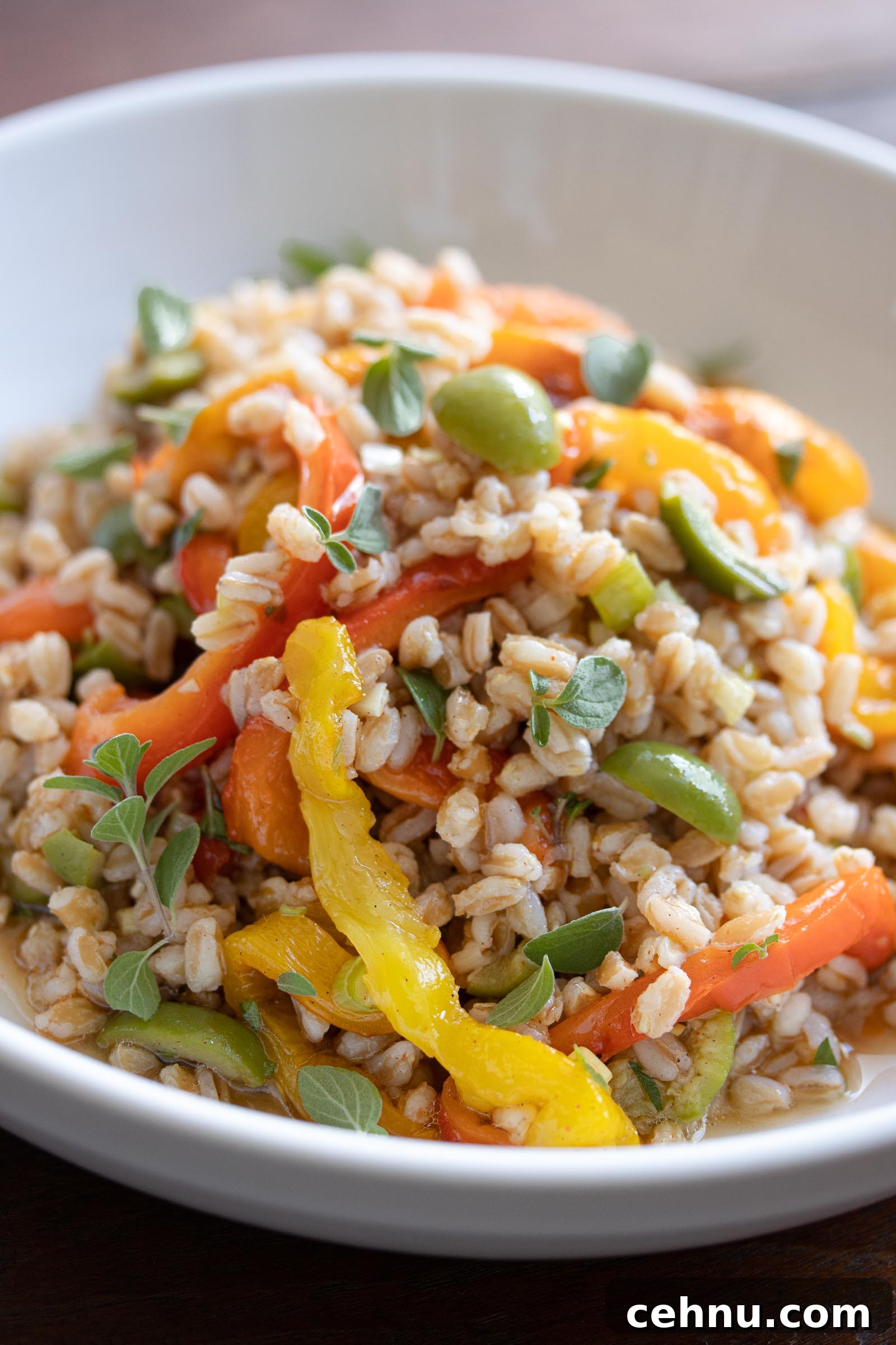 Roasted Bell Pepper with Italina farro Salad