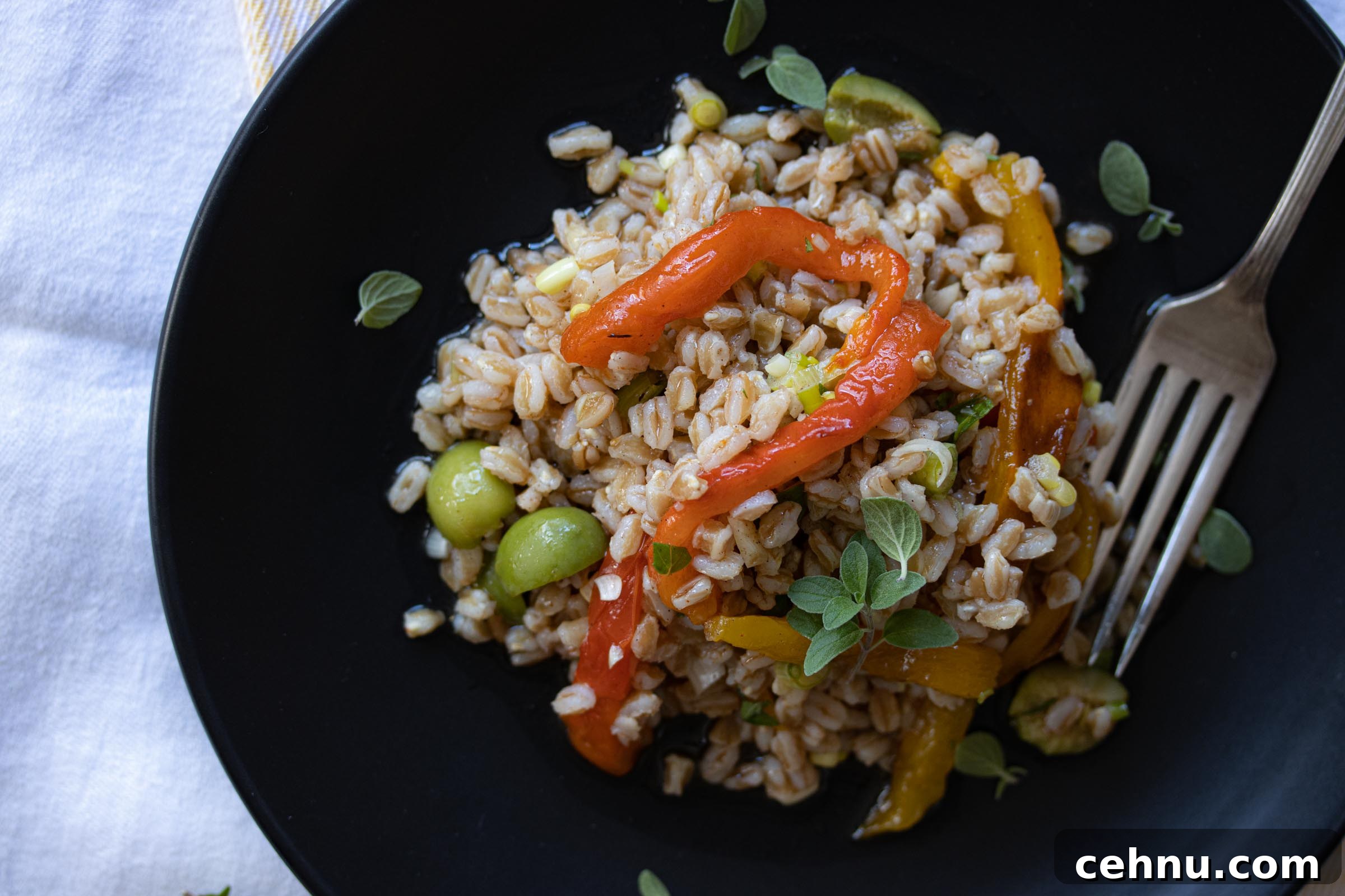 roasted bell pepper & Italian Farro Salad