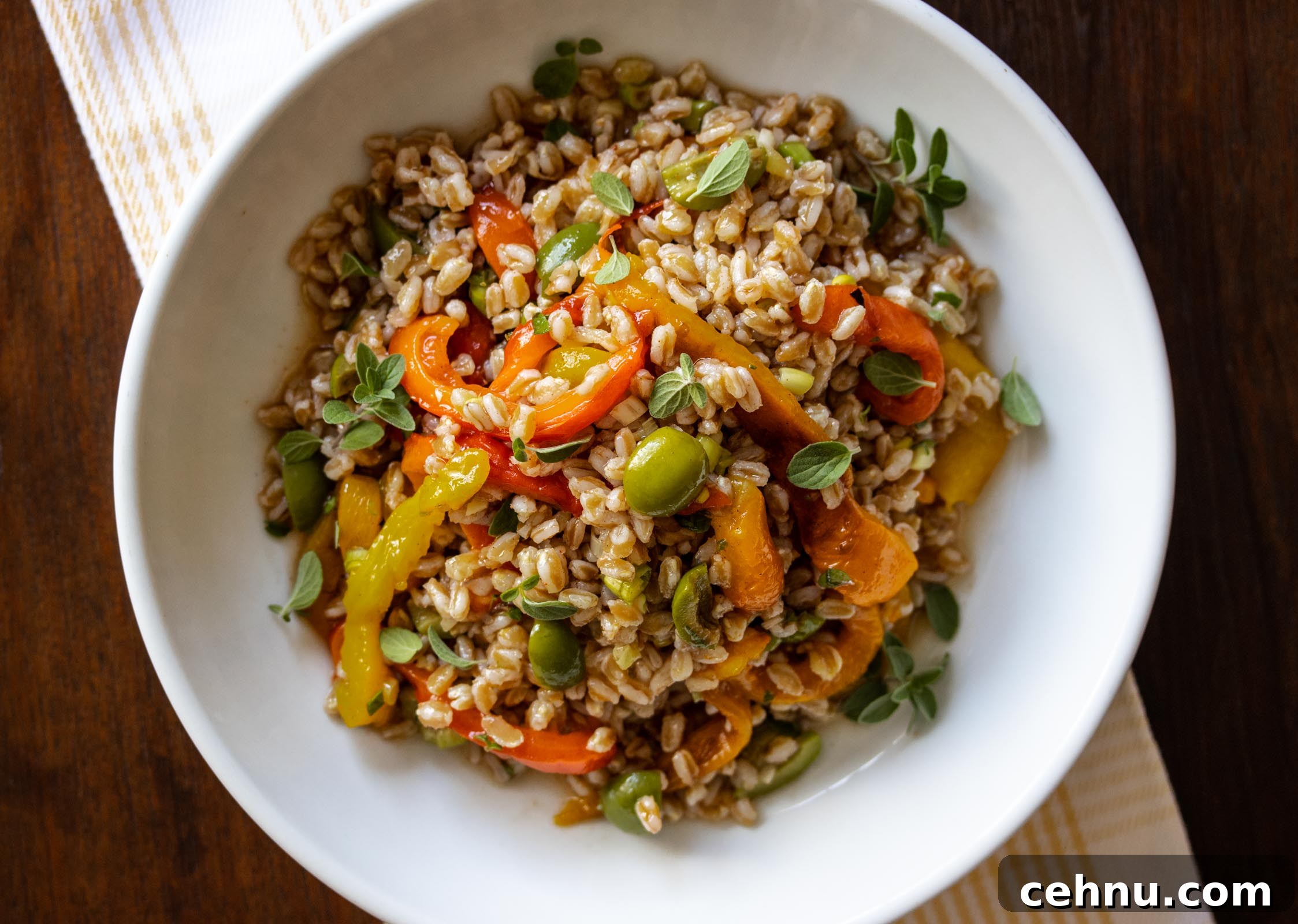 roasted bell pepper & Italian Farro Salad