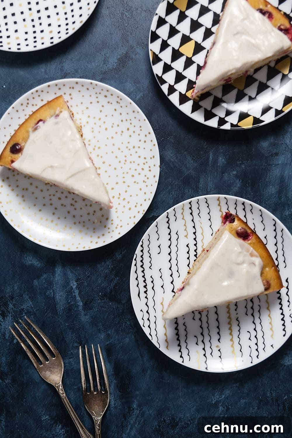 Cranberry Cake with Cream Cheese Glaze