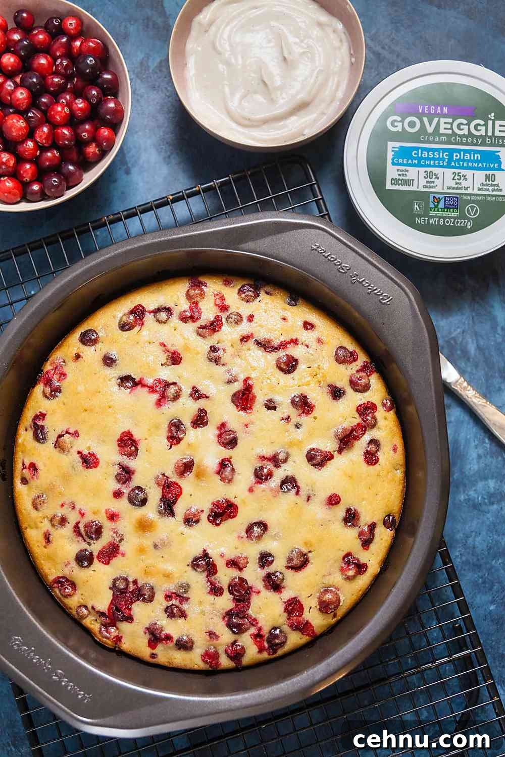 Cranberry Cake with Cream Cheese Glaze