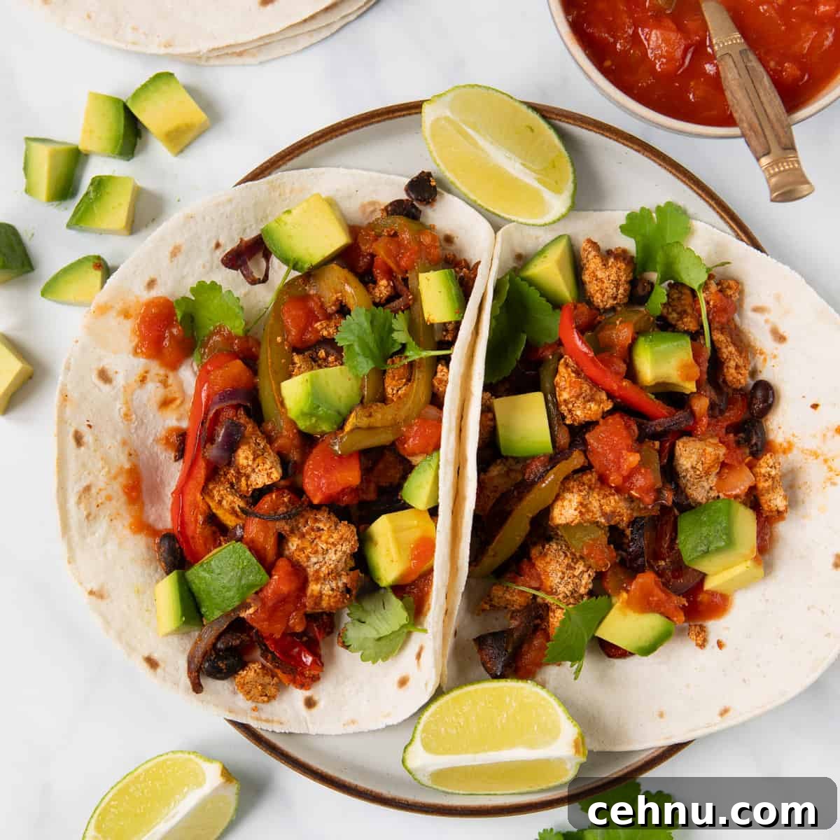 One Pan Tofu Fajitas.