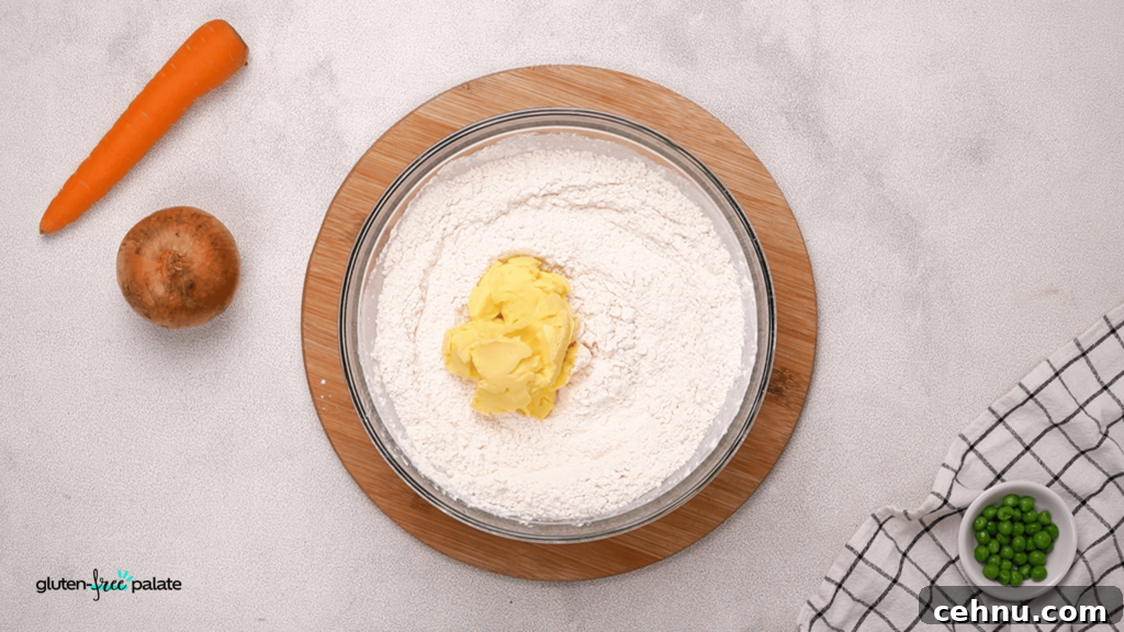 Gluten Free Chicken Pot Pie Recipe with Flaky Crust 8 I use cold butter when I'm making the crust for gluten free chicken pot pie.