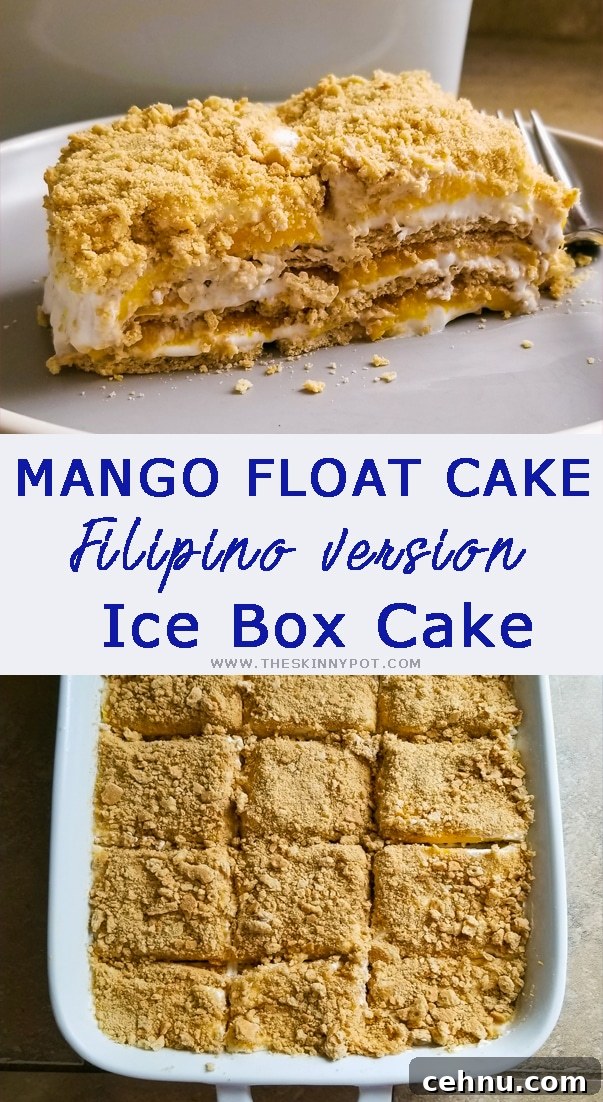 Filipino Mango Float Icebox Cake Recipe 3 This FILIPINO MANGO FLOAT CAKE is a Filipino version of ice box cake and it's famous as potluck recipe for parties. Replace the mango with different fruits.