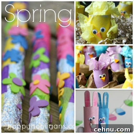 More Than 30 Toilet Paper Roll Crafts and Activities for Kids 14 Spring Crafts with cardboard tubes