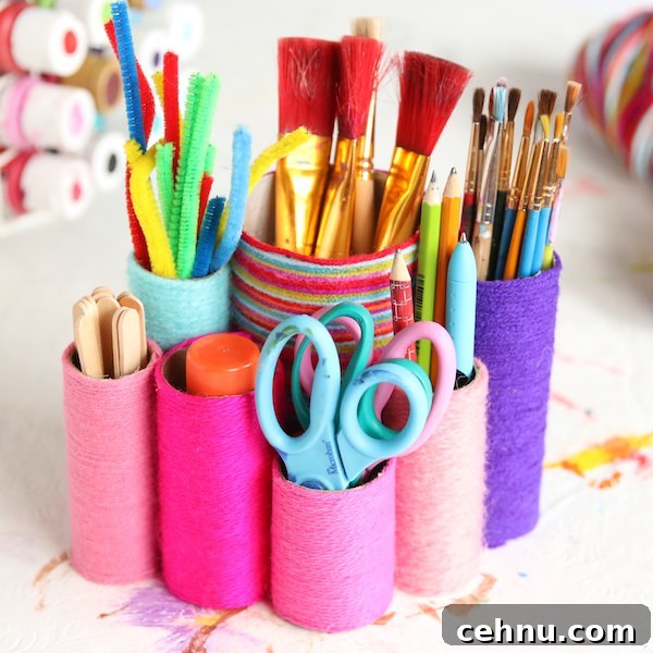 More Than 30 Toilet Paper Roll Crafts and Activities for Kids 20 toilet-roll-art-caddy-DIY