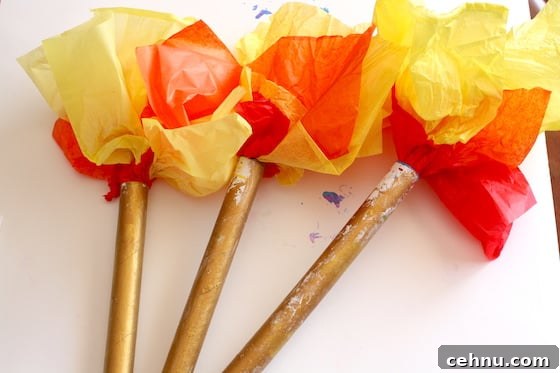 More Than 30 Toilet Paper Roll Crafts and Activities for Kids 24 3 Olympic torches made with cardboard rolls and tissue paper