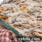 Tray of cinnamon rolls