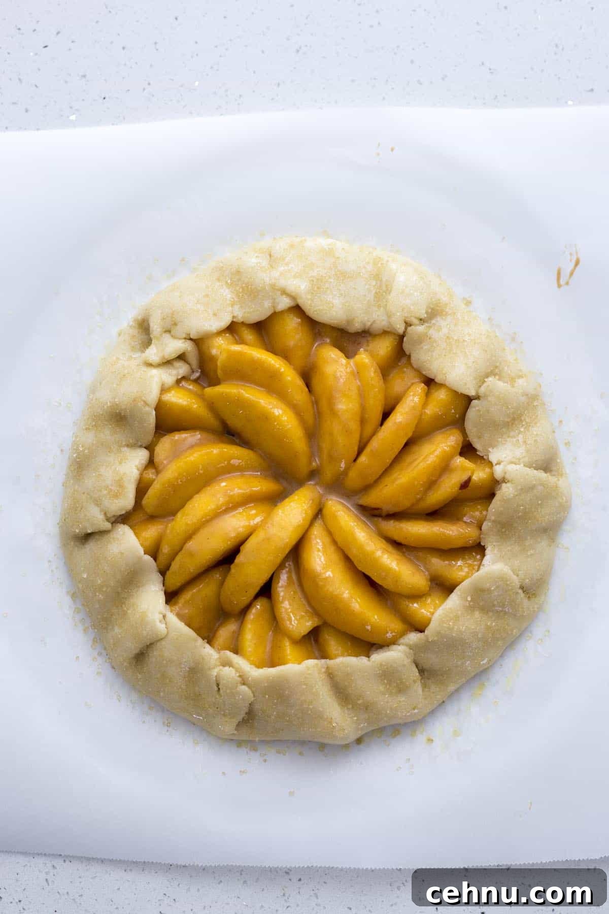 Rustic Peach Crostata or Galette Recipe 6 Fold extra dough over the peaches.